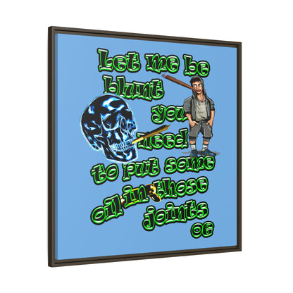 og - framed canvas art (light blue)