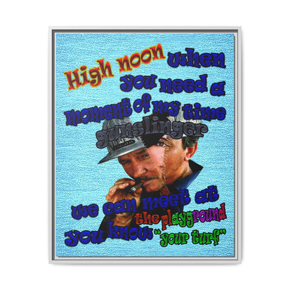 high noon - framed canvas art (faded blue)