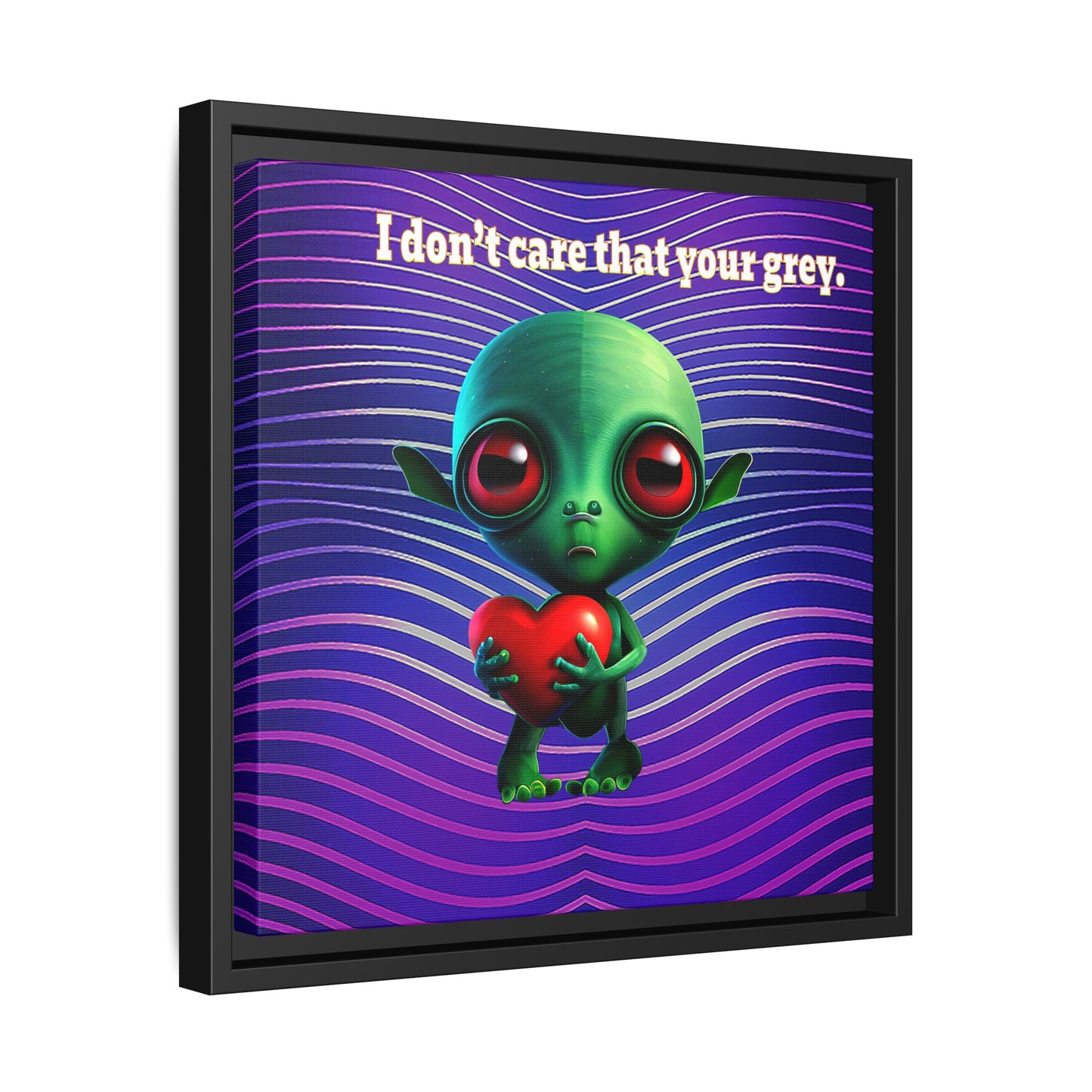 I don't care that your grey - framed canvas art (purple wave)
