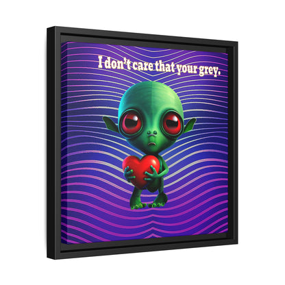 I don't care that your grey - framed canvas art (purple wave)