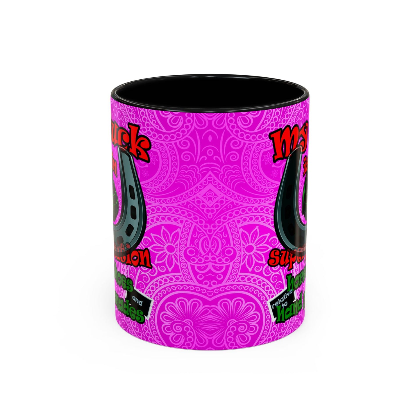 my luck - Accent Mug (pink swirl)