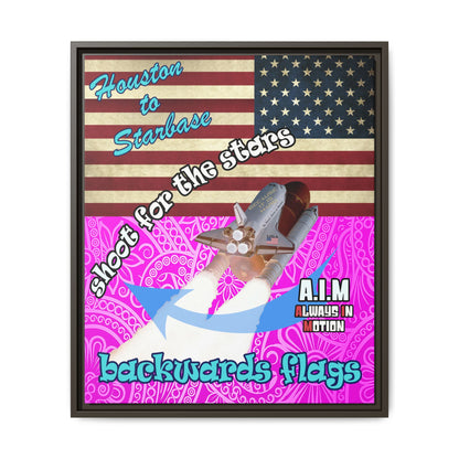 shoot for the stars - framed canvas art (pink swirl)