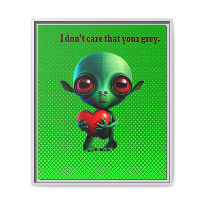 I don't care that your grey - framed canvas art (logo green)