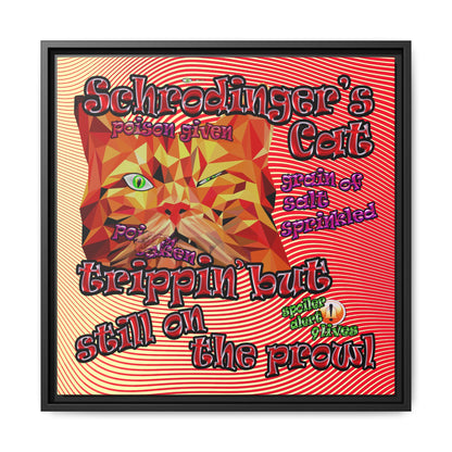schrodinger's cat - framed canvas art (yellow-orange wave)
