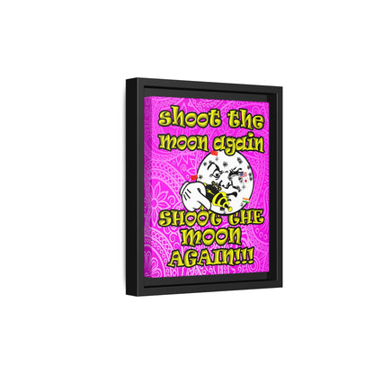 shoot the moon again - framed canvas art (pink swirl)