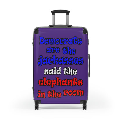 donkeys and elephants - Suitcase (purple)