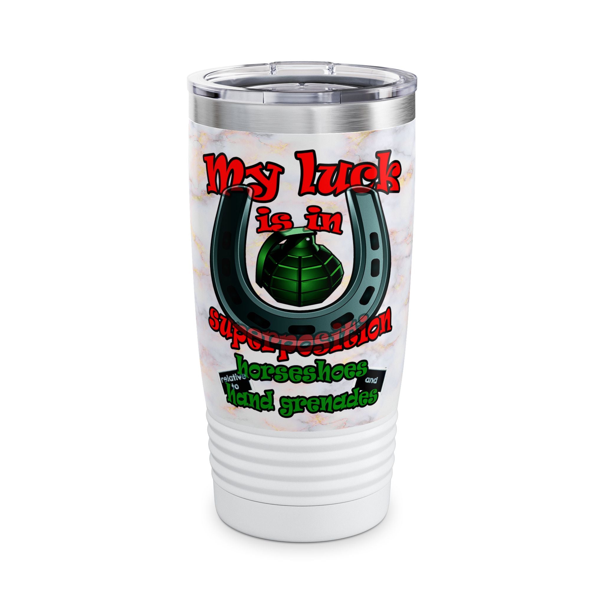 my luck - Ringneck Tumbler, 20oz (white marble)