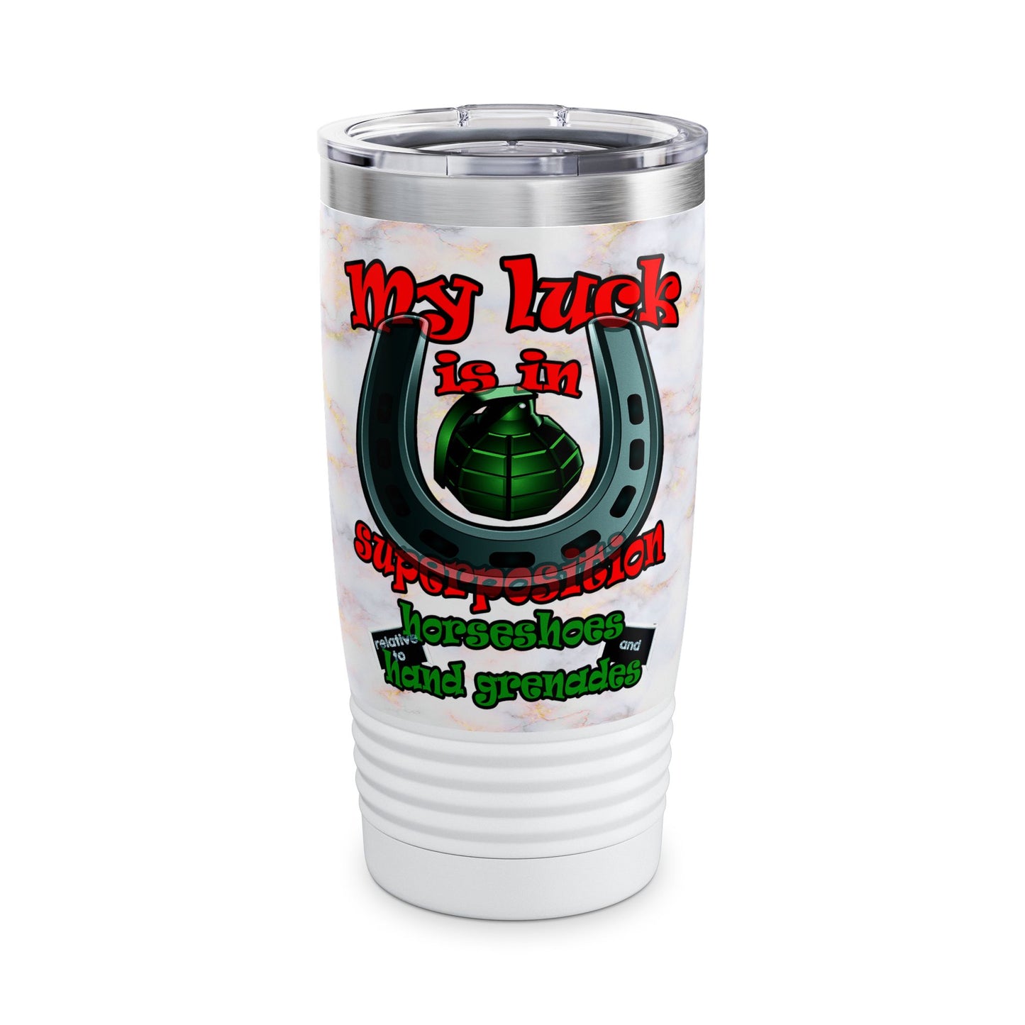 my luck - Ringneck Tumbler, 20oz (white marble)