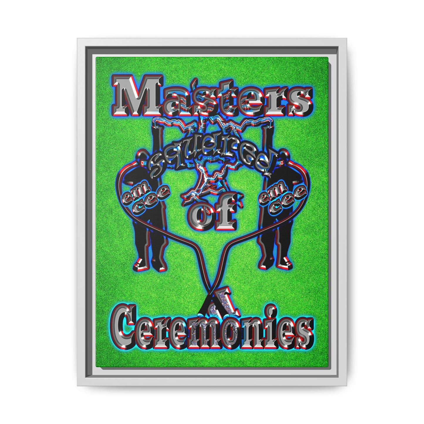 em cee squared - framed canvas art (green turf)