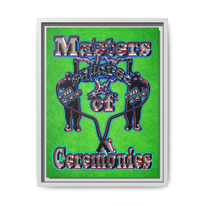 em cee squared - framed canvas art (green turf)
