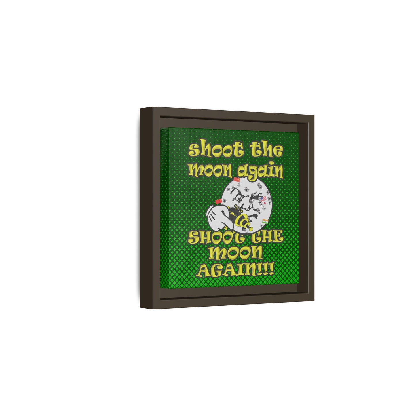 shoot the moon again - framed canvas art (logo green)