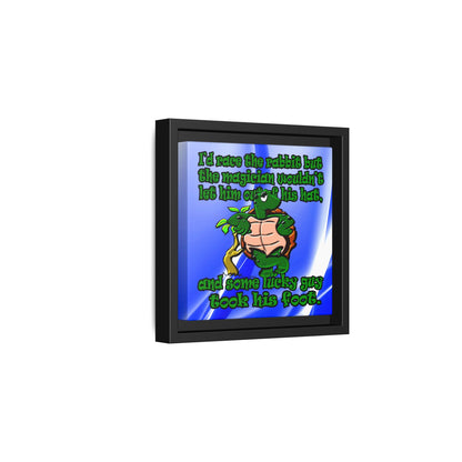 turtle race - framed canvas art (blue-white wave)