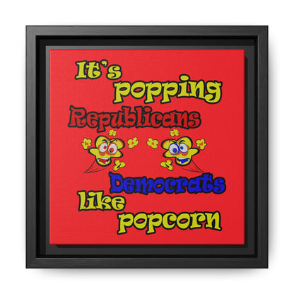 popping like popcorn - framed canvas art (red)