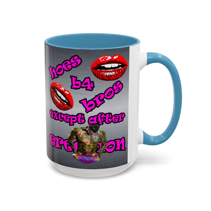 hoes b4 bros - Accent Mug (brushed nickel)
