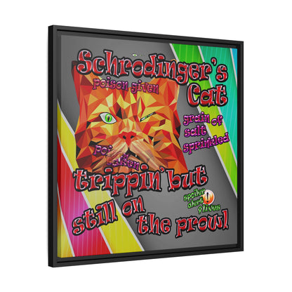 schrodinger's cat - framed canvas art (rainbow split)