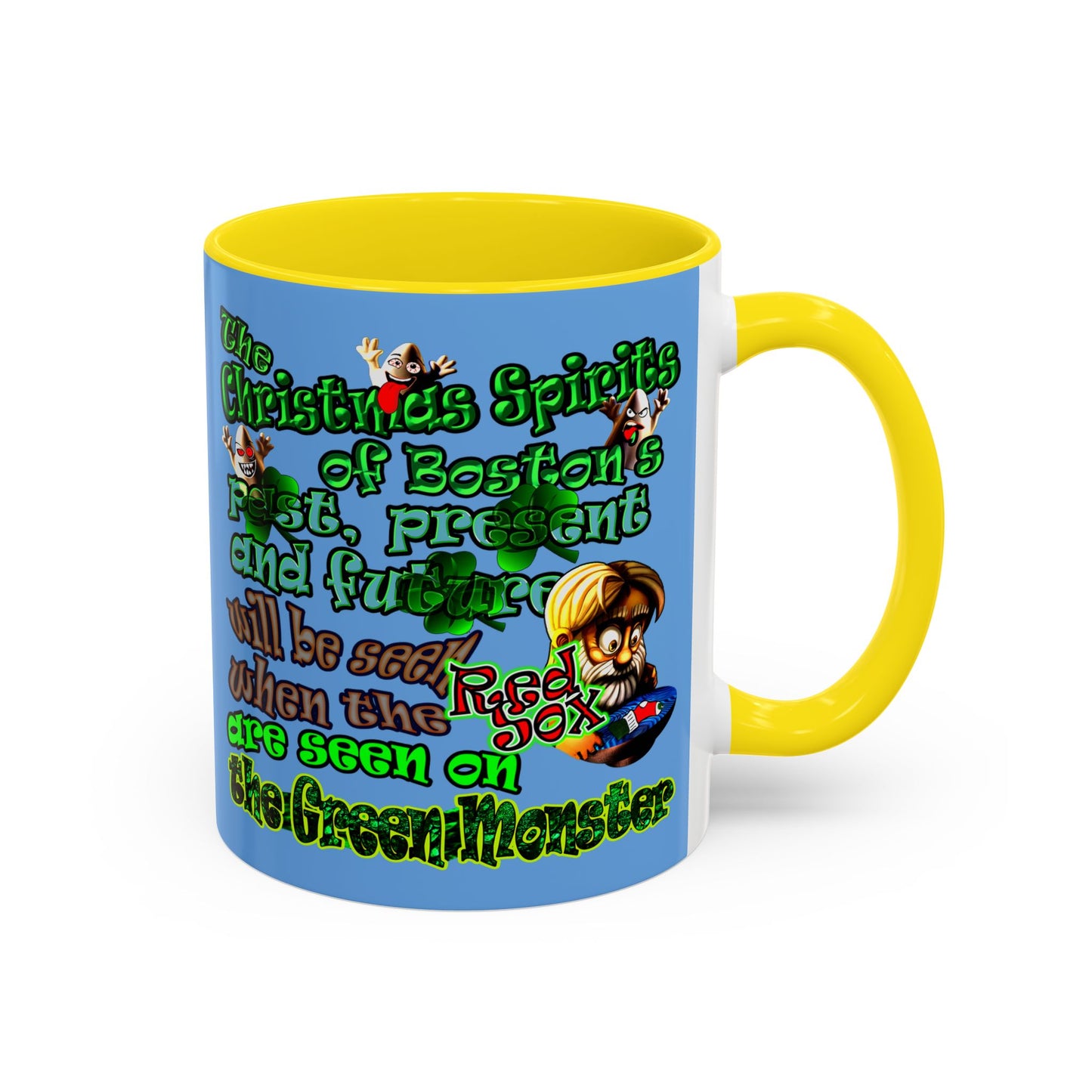 christmas spirits of boston - Accent Mug (light blue)