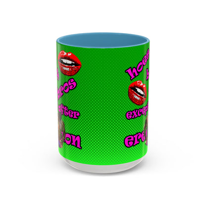 hoes b4 bros - Accent Mug (logo green)