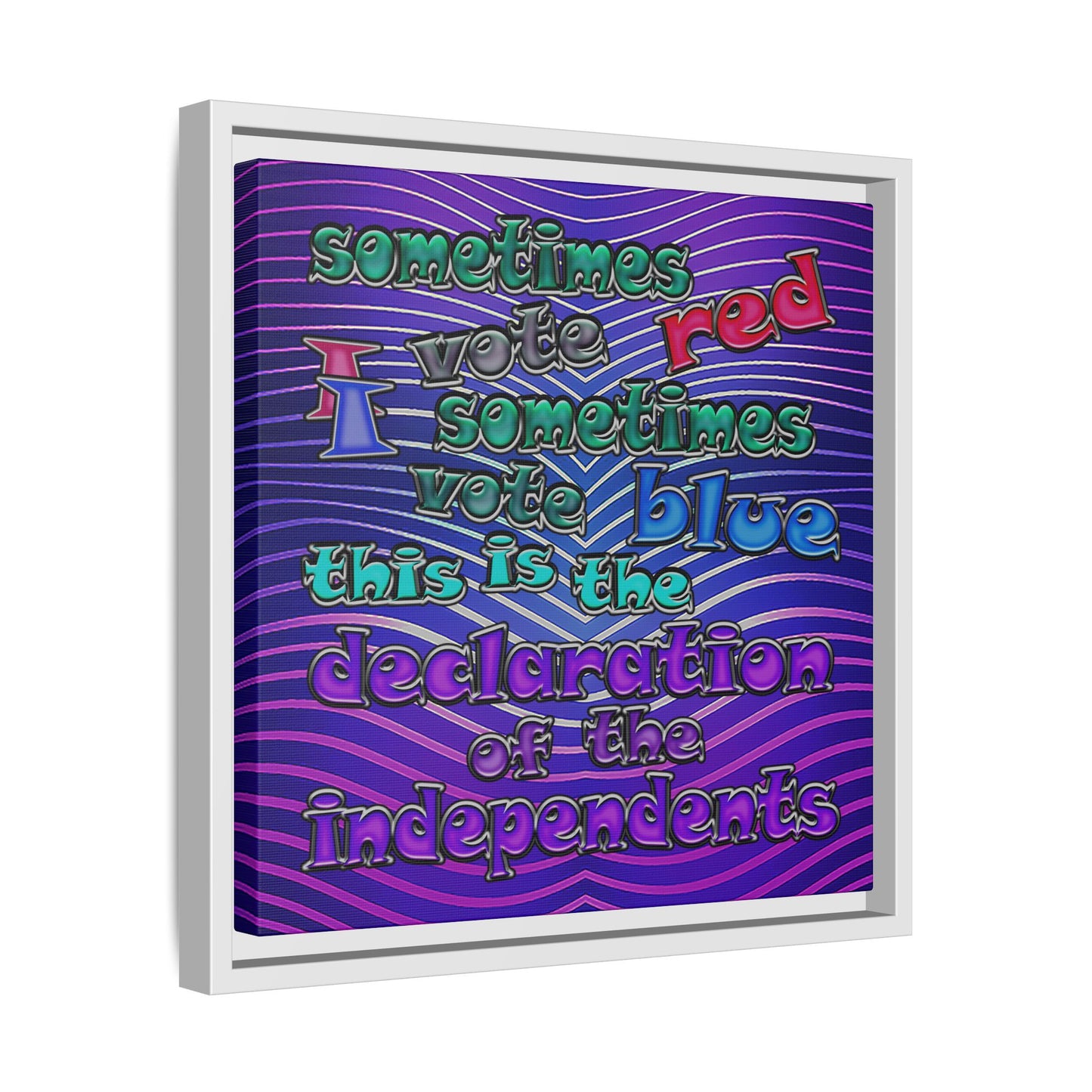 declaration of the independents - framed canvas art (purple wave)