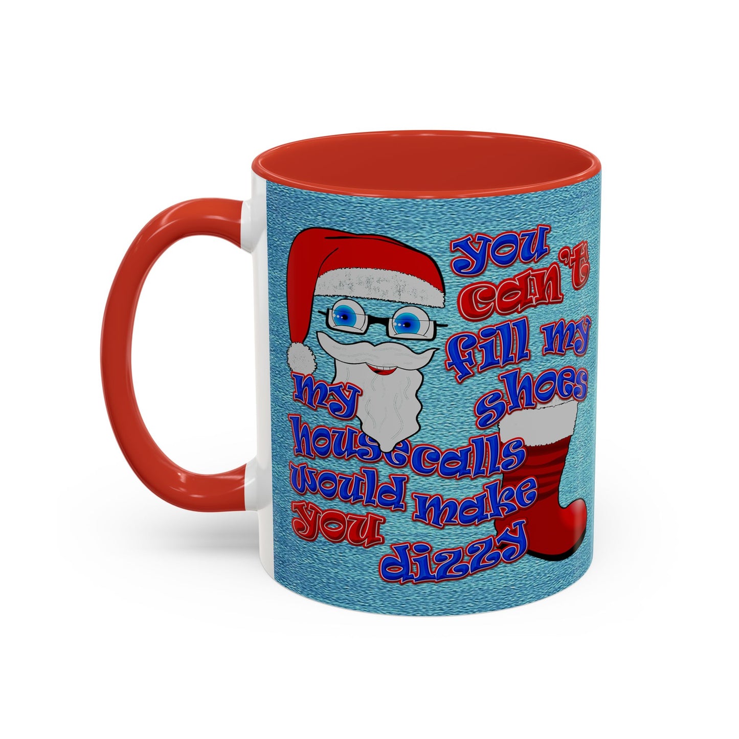 santa's shoes - Accent Mug (faded dark blue)