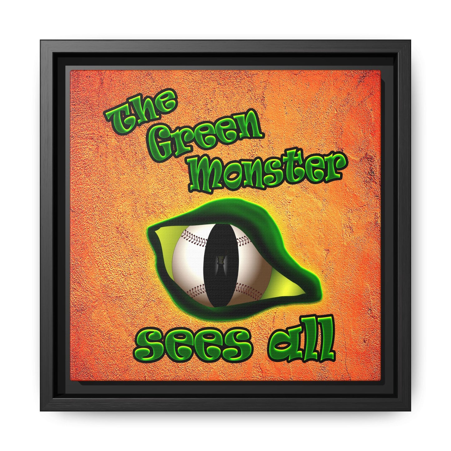 green monster - framed canvas art (burnt orange)