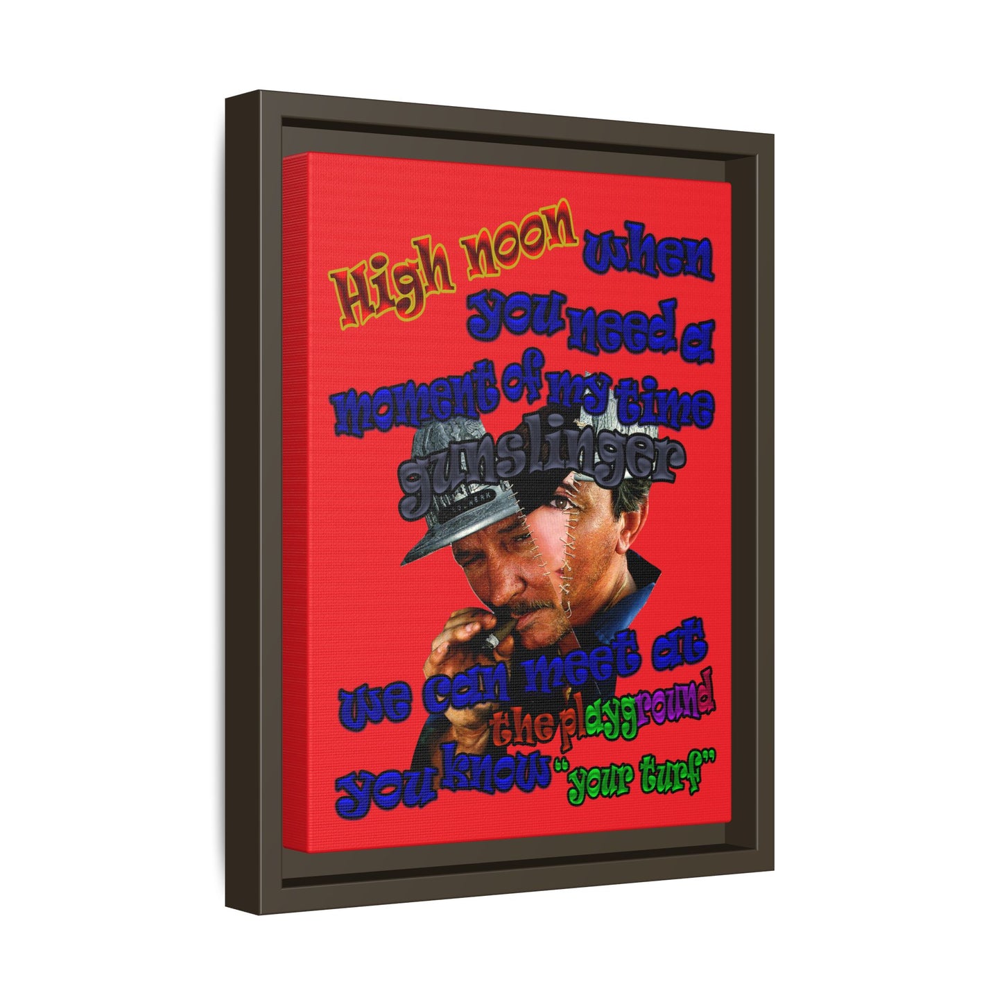 high noon - framed canvas art (red)