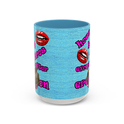 hoes b4 bros - Accent Mug (faded blue)