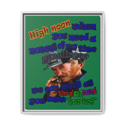 high noon - framed canvas art (dark green)