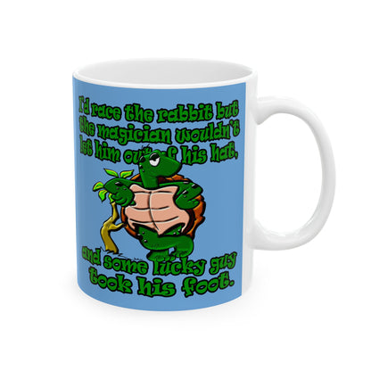 turtle race - White Mug (light blue)