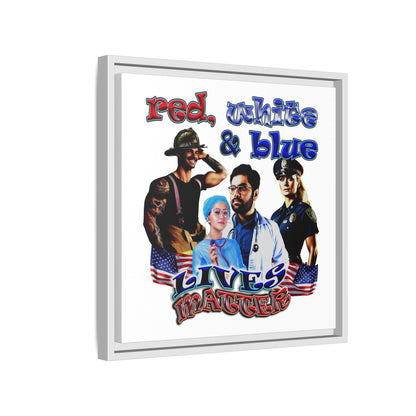 rw&b lives matter - framed canvas art (white)