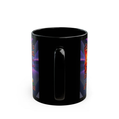 schrodinger's cat - Black Mug (grey-pink wave)