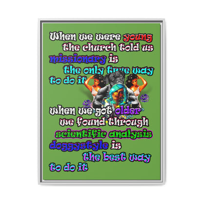doggystyle - framed canvas art (green)
