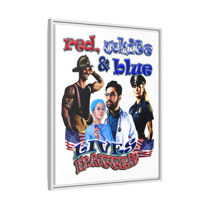 rw&b lives matter - framed canvas art (white)