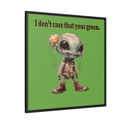 I don't care that your green - framed canvas art (green)