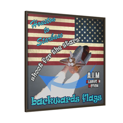 shoot for the stars - framed canvas art (grey-light grey)