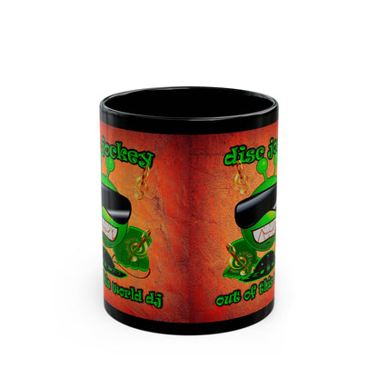disc jockey - Black Mug (burnt orange)