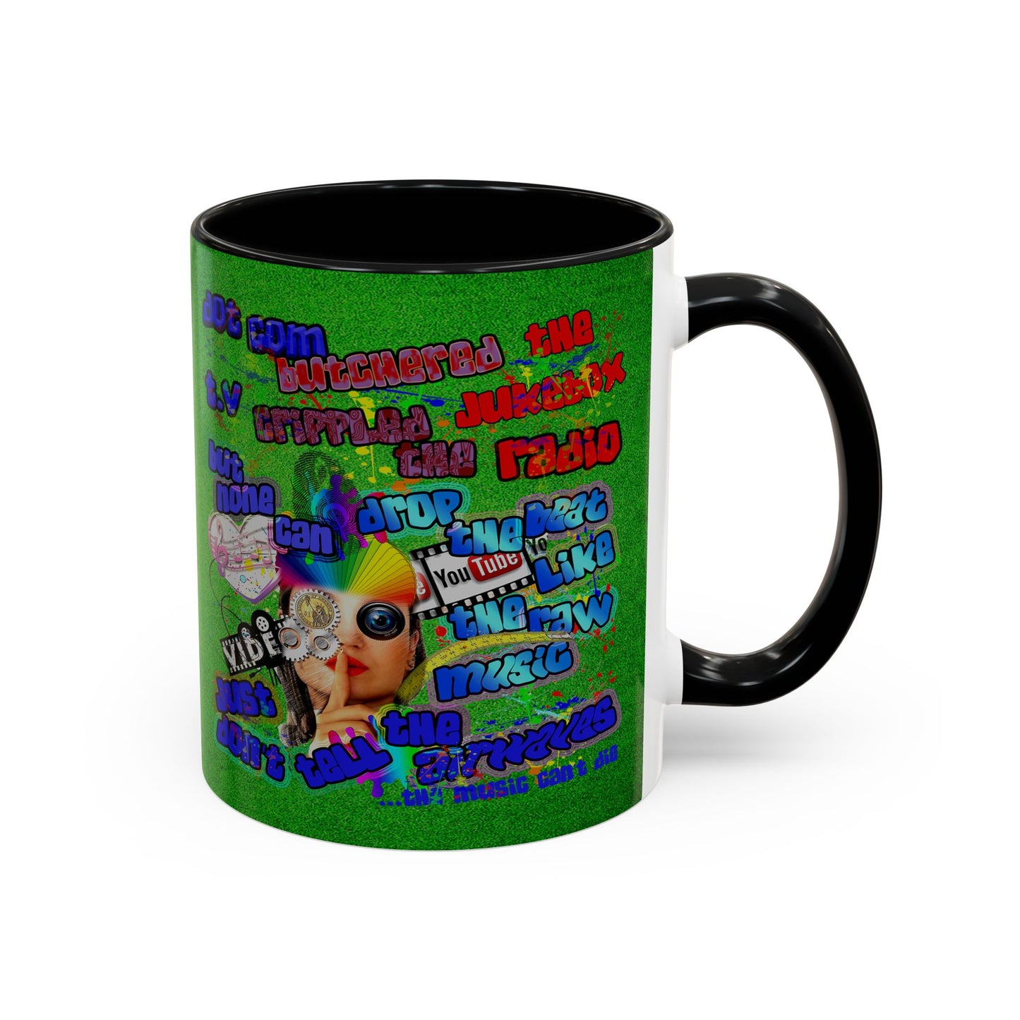 drop the beat - Accent Mug (green turf)