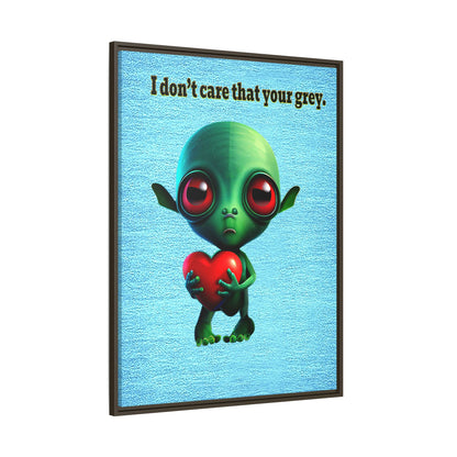 I don't care that your grey - framed canvas art (faded blue)
