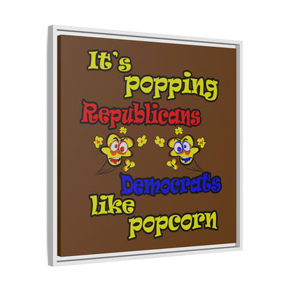 popping like popcorn - framed canvas art (brown)