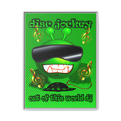 disc jockey - framed canvas art (logo green)