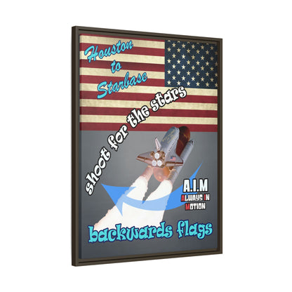 shoot for the stars - framed canvas art (grey-light grey)