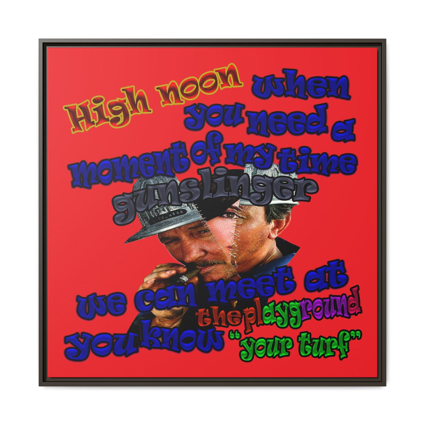 high noon - framed canvas art (red)