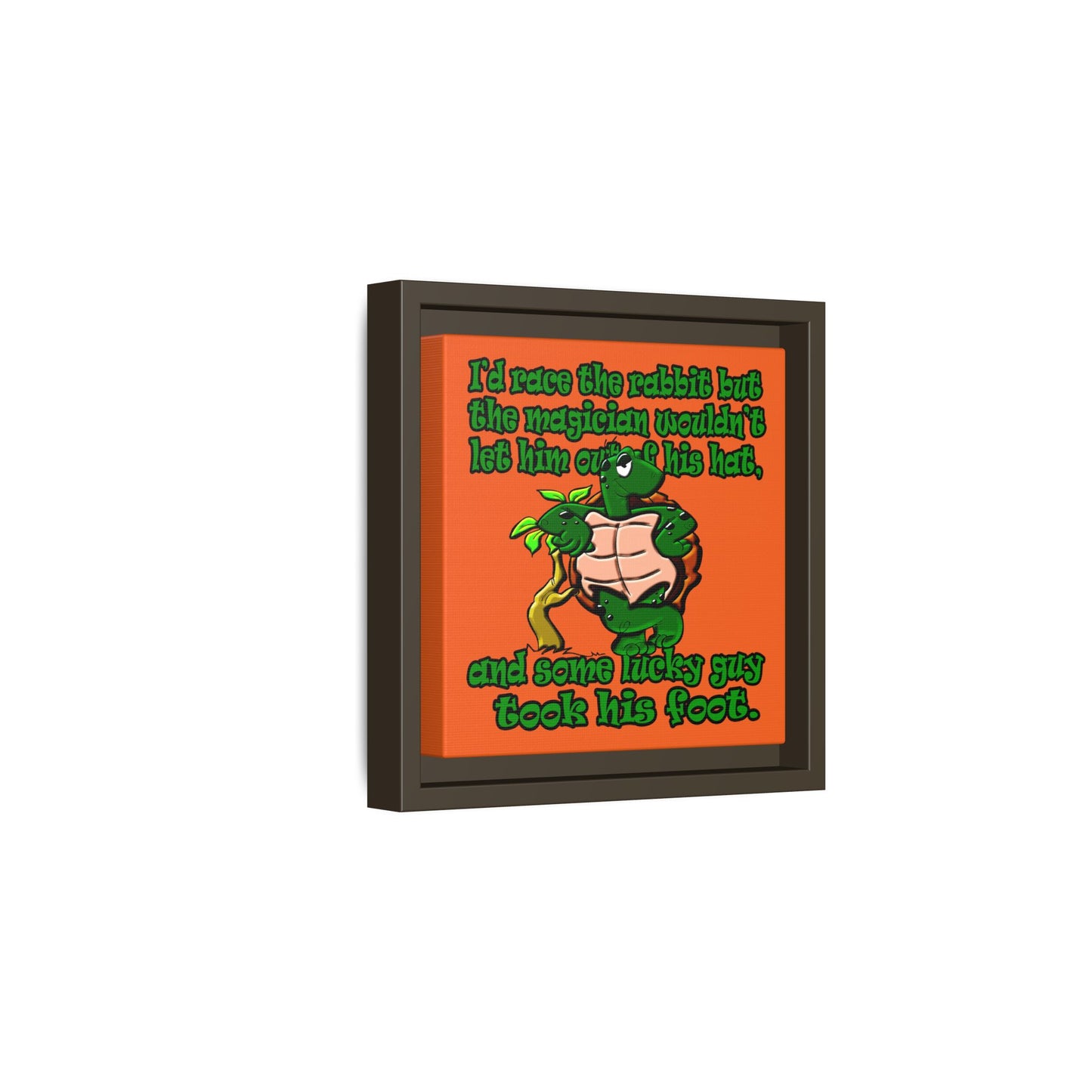 turtle race - framed canvas art (orange)