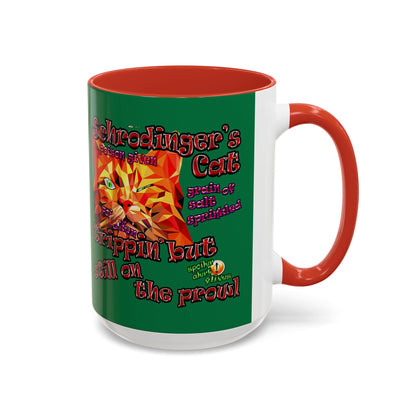 schrodinger's cat - Accent Mug (dark green)
