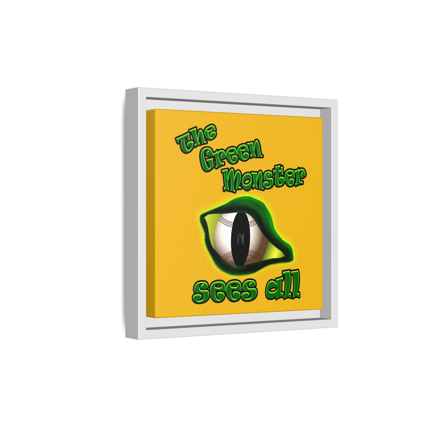 green monster - framed canvas art (yellow)