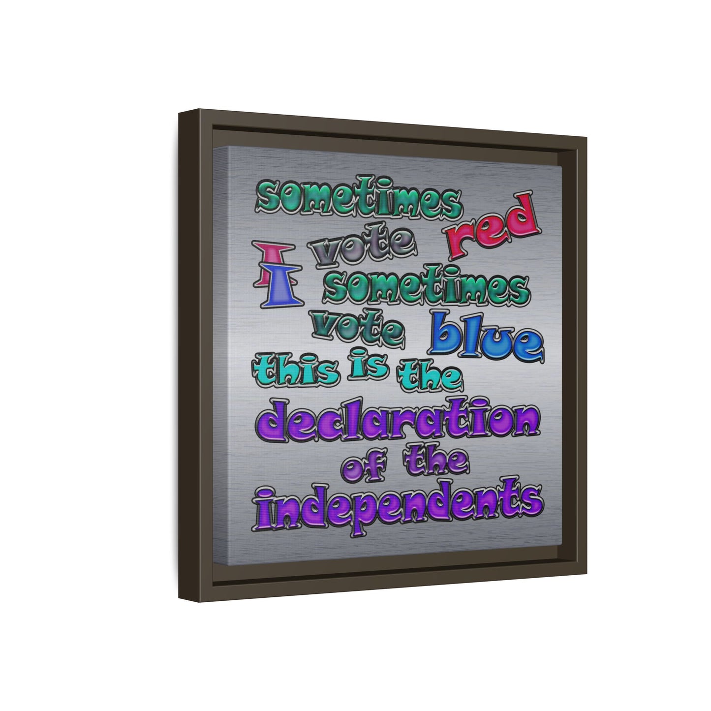 declaration of the independents - framed canvas art (brushed nickel)