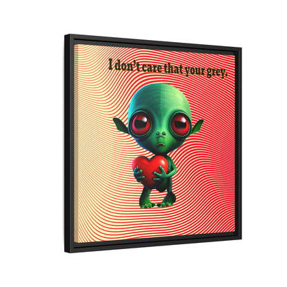 I don't care that your grey - framed canvas art (yellow-orange wave)
