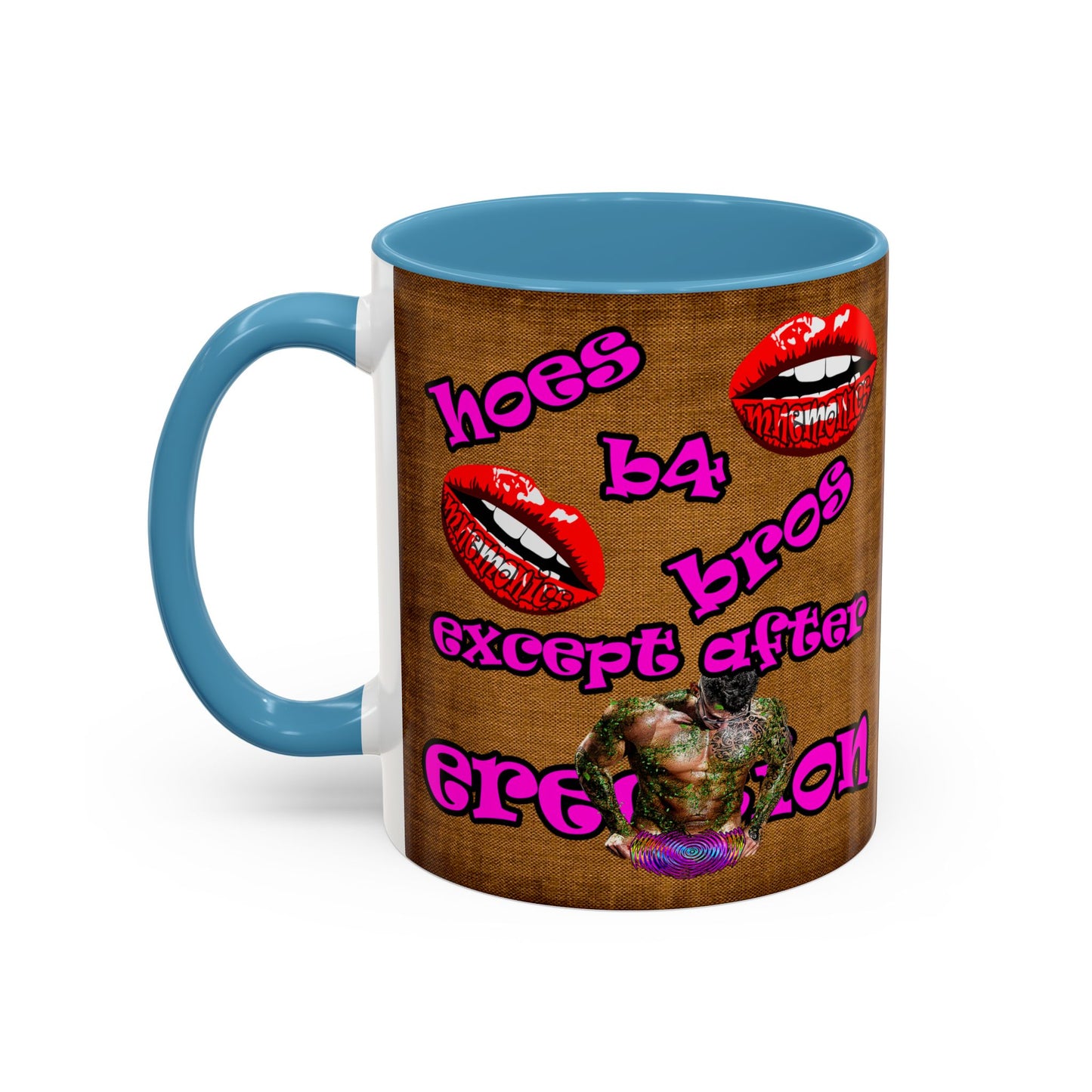 hoes b4 bros - Accent Mug (brown papyrus)