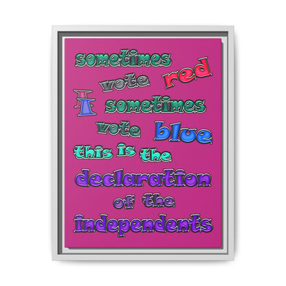 declaration of the independents - framed canvas art (pink)