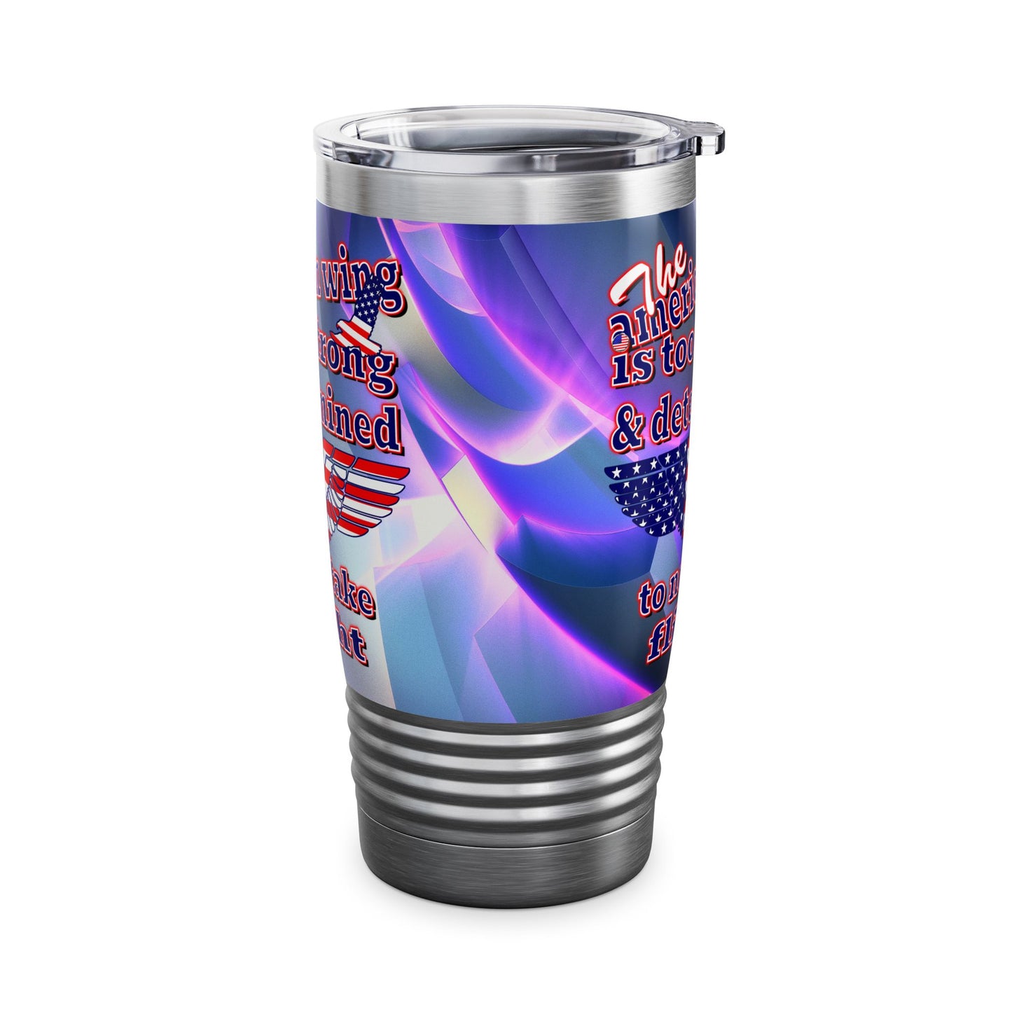 american wing - Ringneck Tumbler, 20oz (grey-pink wave)