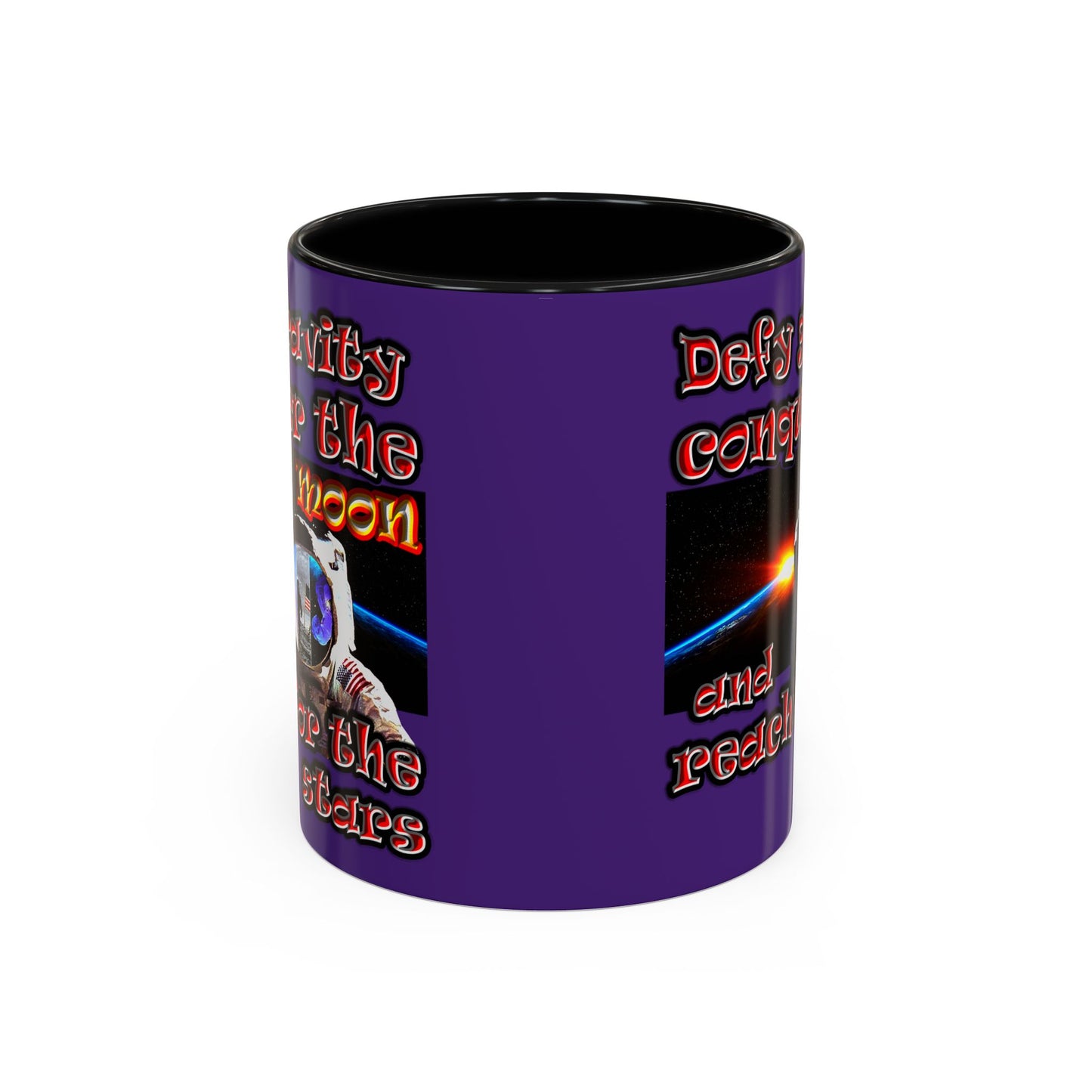 defy conquer reach - Accent Mug (purple)